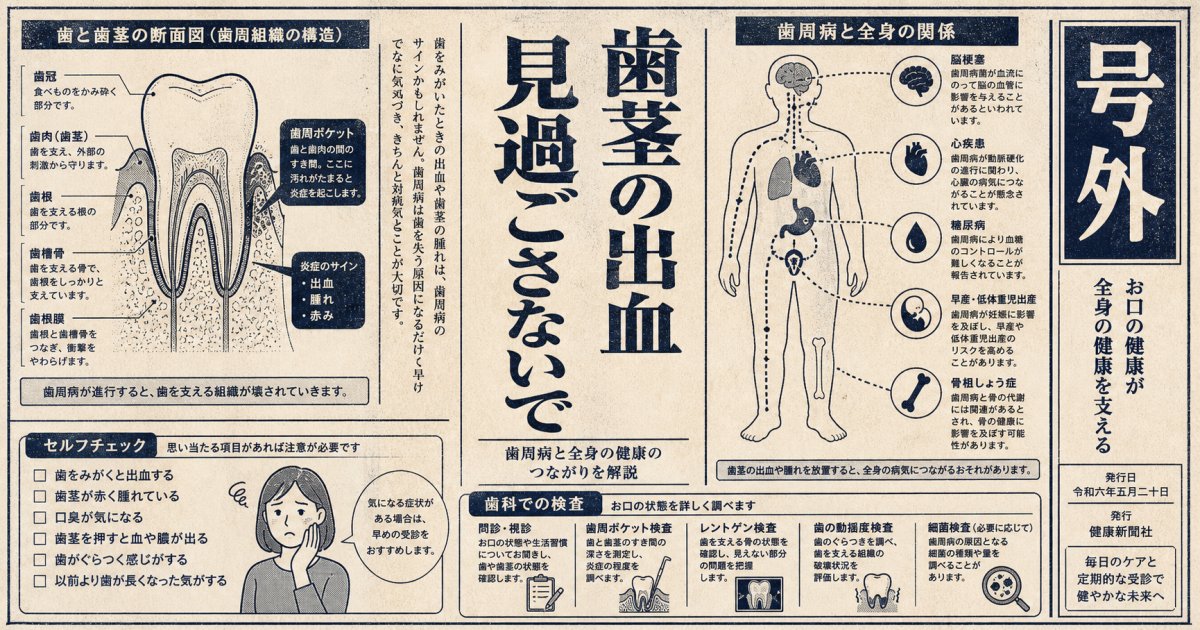 歯茎の出血を放置していませんか？歯周病と全身疾患の深い関係