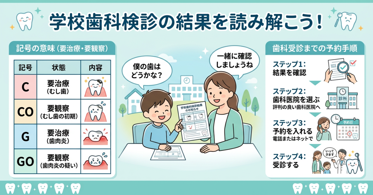 学校の歯科検診で要治療・要観察に?痛くない&短期治療の予約手順